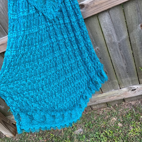 RARE Nightcap Clothing x Free People Teal Lace Maxi Dress Sz 2 | Boho Festival - Picture 11 of 14